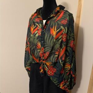 Molly Bracken Tropical Chiffon button down  - Multicolor